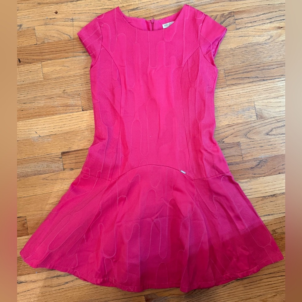 Kenzo Kids Hot Pink Textured Fit & Flare Dress
